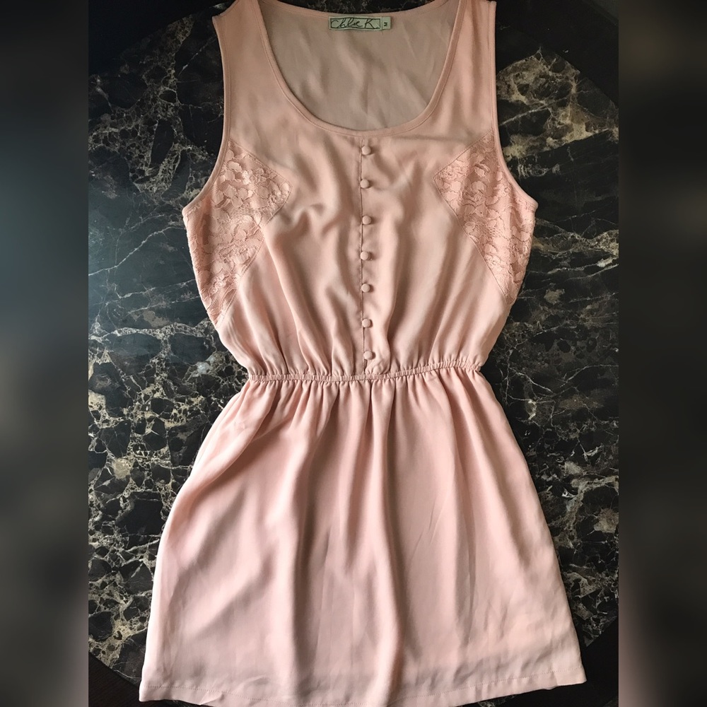 Flirty Peach Lace Dress